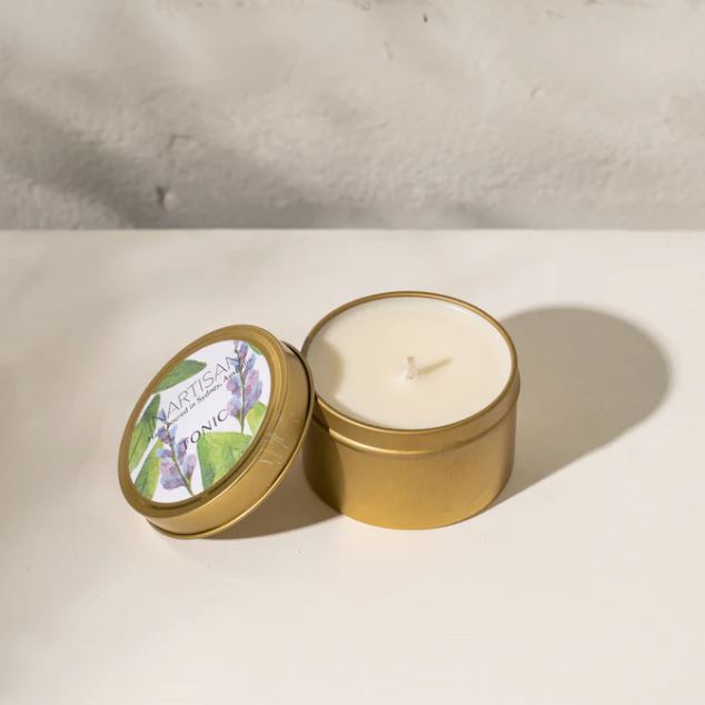 Inartisan Hand Poured Soy Candle in Travel Tin-Brass