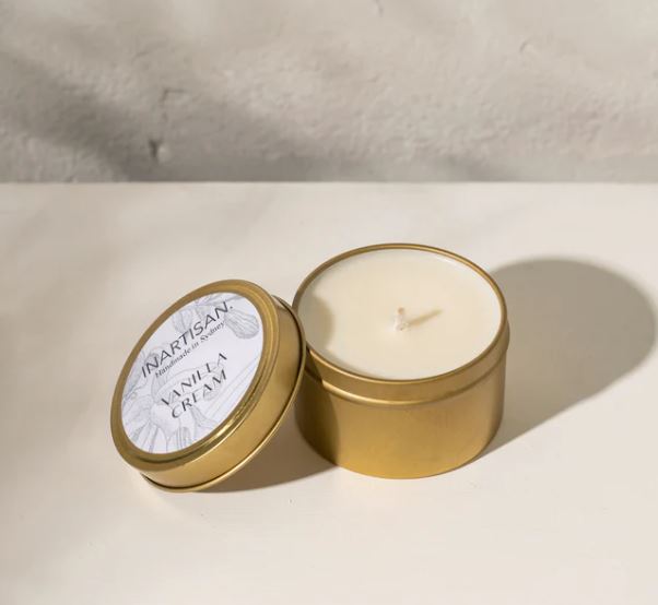 Inartisan Hand Poured Soy Candle in Travel Tin-Brass