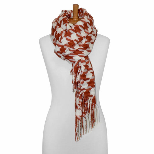 Taylor Hill -Big Houndstooth Scarf-Red