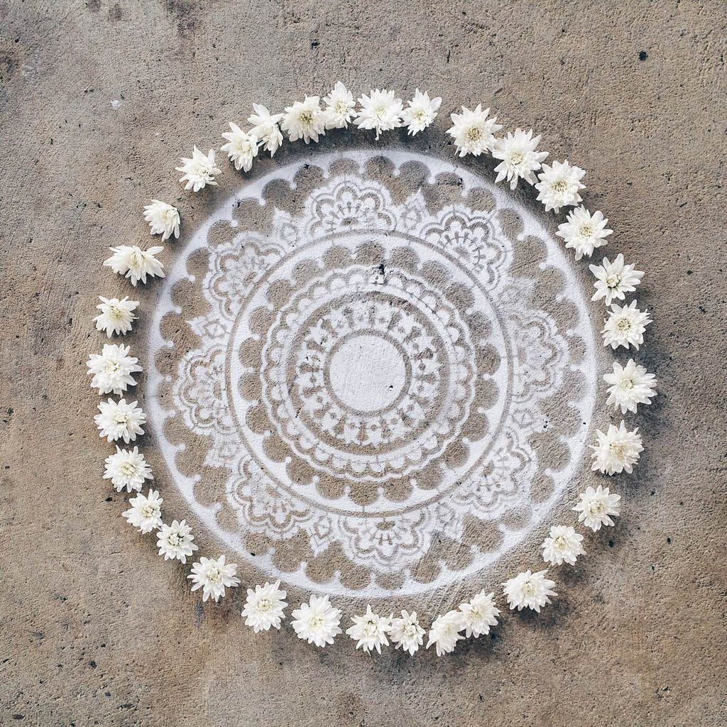 Happiness Mandala Stencil