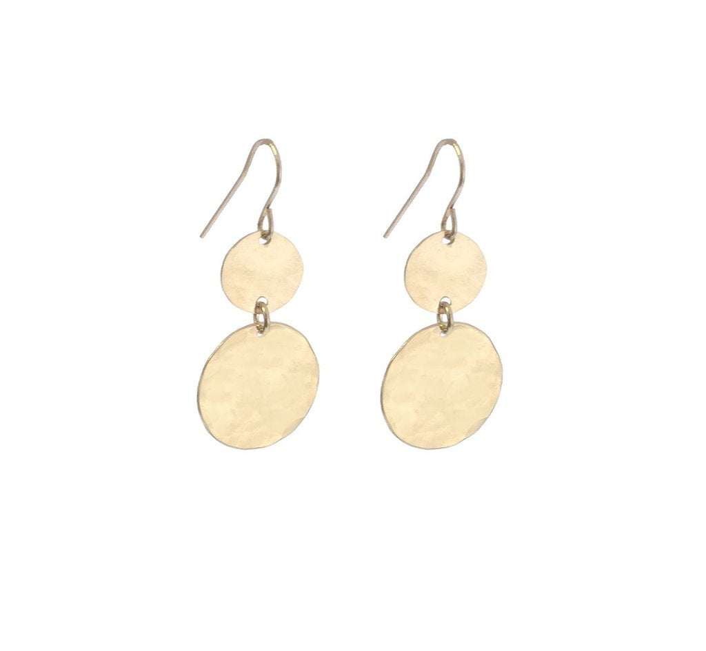 Misuzi Double Mini and Large Disc Earring - Gold, Silver, Rose Gold