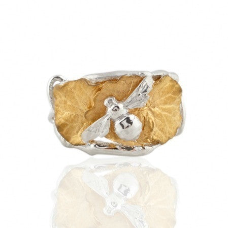 Collect Bowerbird Twig and Bee Ring - Silver/Gold