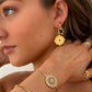 Zafino Ava Earring Gold -Sapphire or Rose Quartz