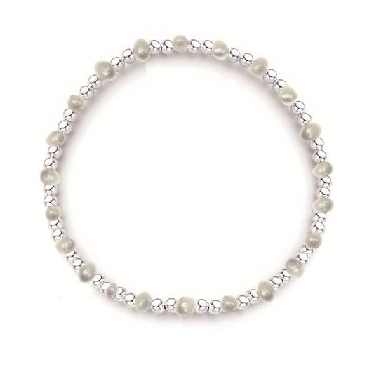 Stone & Silver - SS Pearl  Ball Bracelet