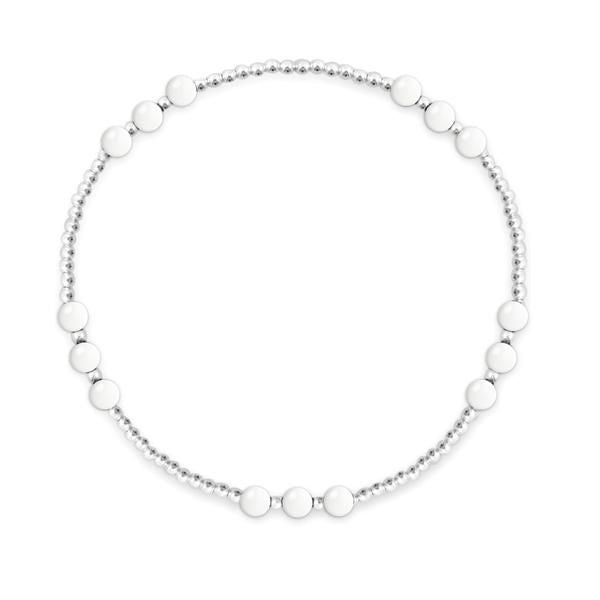 Stones & Silver - SS Ball Bracelet with White Agate