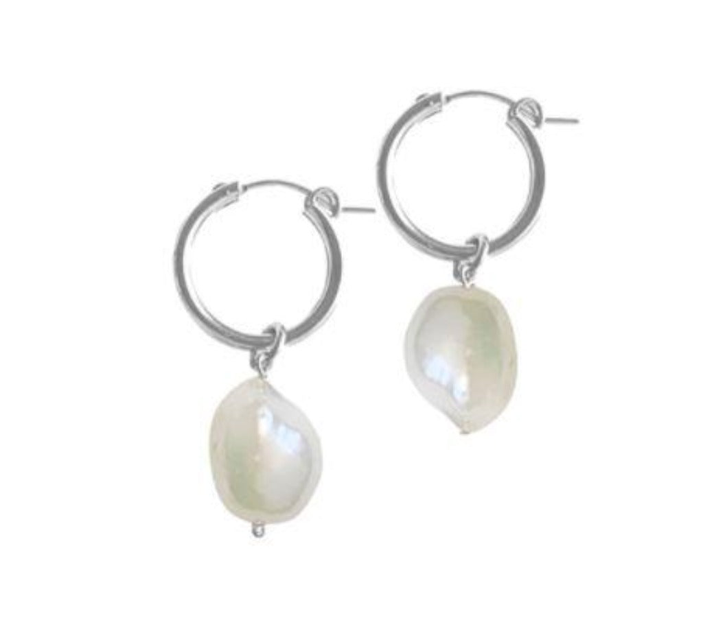 Misuzi Baroque Pearl Paris Hoop Earring - Gold, Silver