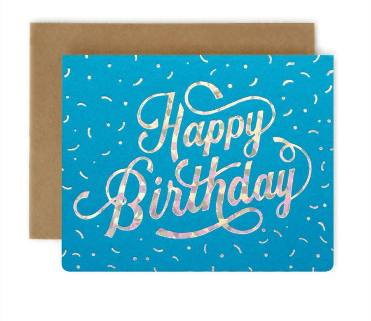 Bespoke Greeting Card - Blue holographic