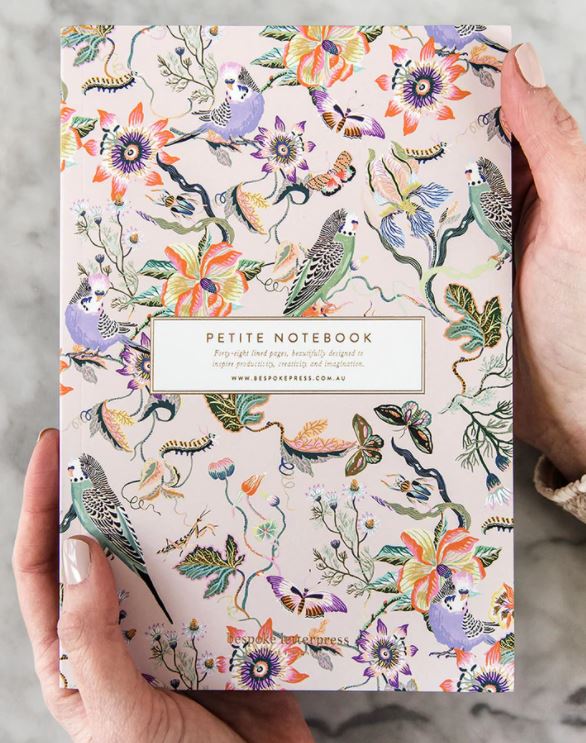 Bespoke Petite Notebook - Budgerigars (Lined)