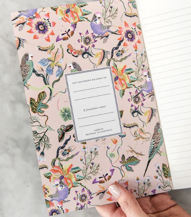 Bespoke Petite Notebook - Budgerigars (Lined)