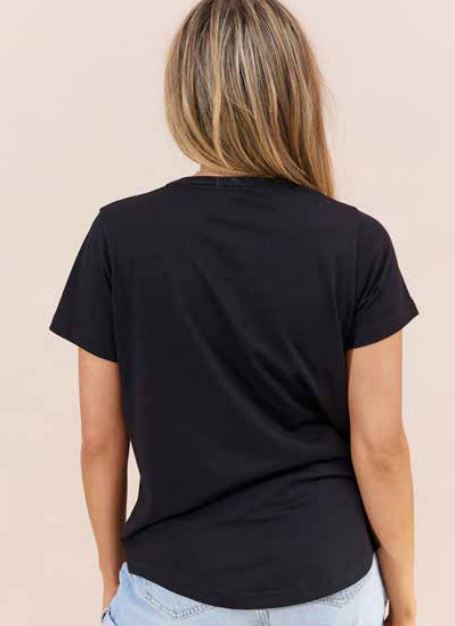 Jovie Dreamer Tee - Black/Multi Leopard Star