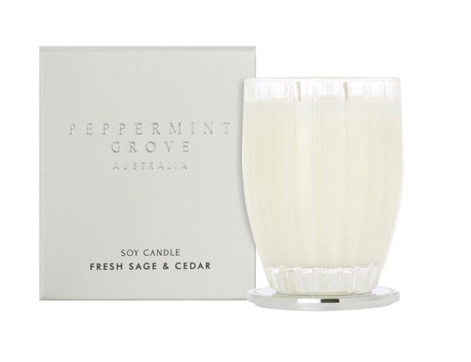 Peppermint Grove Fresh Sage & Cedar Soy Candles 370g & 60g