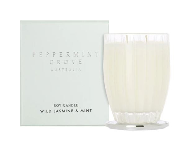 Peppermint Grove Wild Jasmine & Mint Soy Candles 370g & 60G