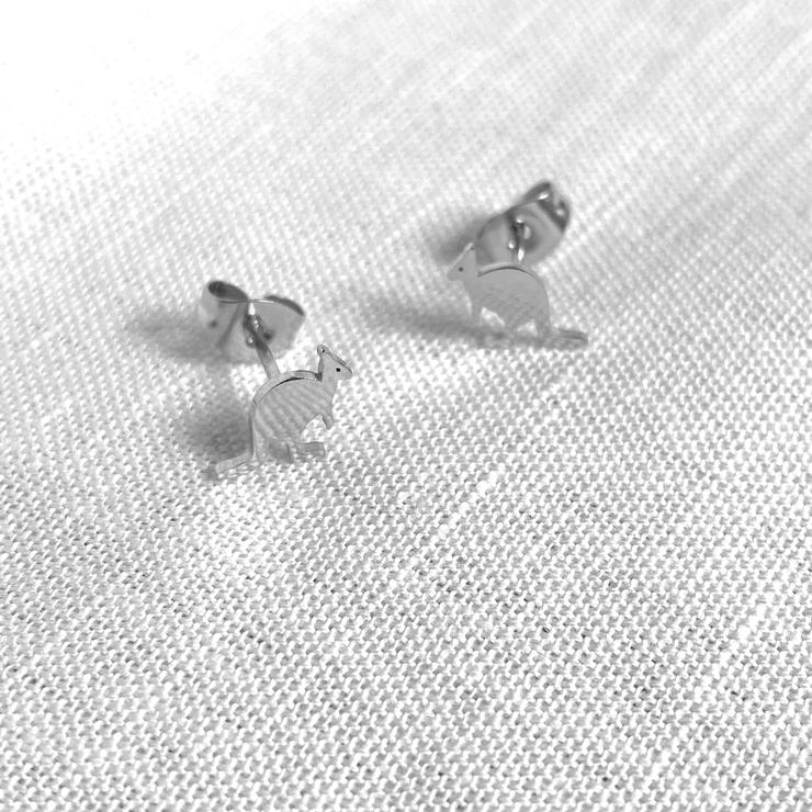 Kangaroo Earring Studs - Silver or Gold