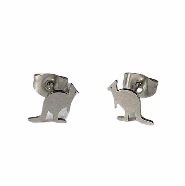 Kangaroo Earring Studs - Silver or Gold