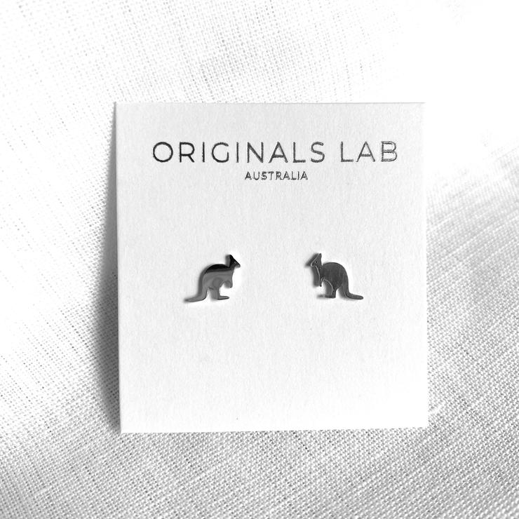 Kangaroo Earring Studs - Silver or Gold