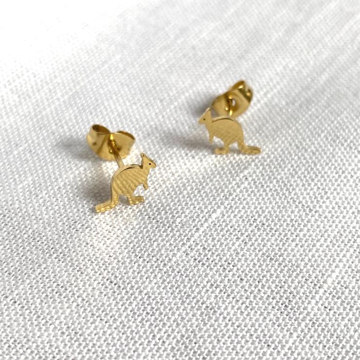 Kangaroo Earring Studs - Silver or Gold