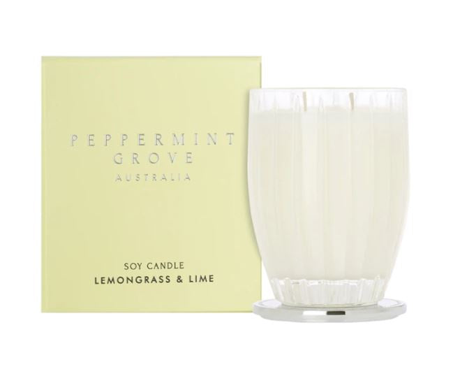 Peppermint Grove Lemongrass & Lime Soy candle 370g & 60G