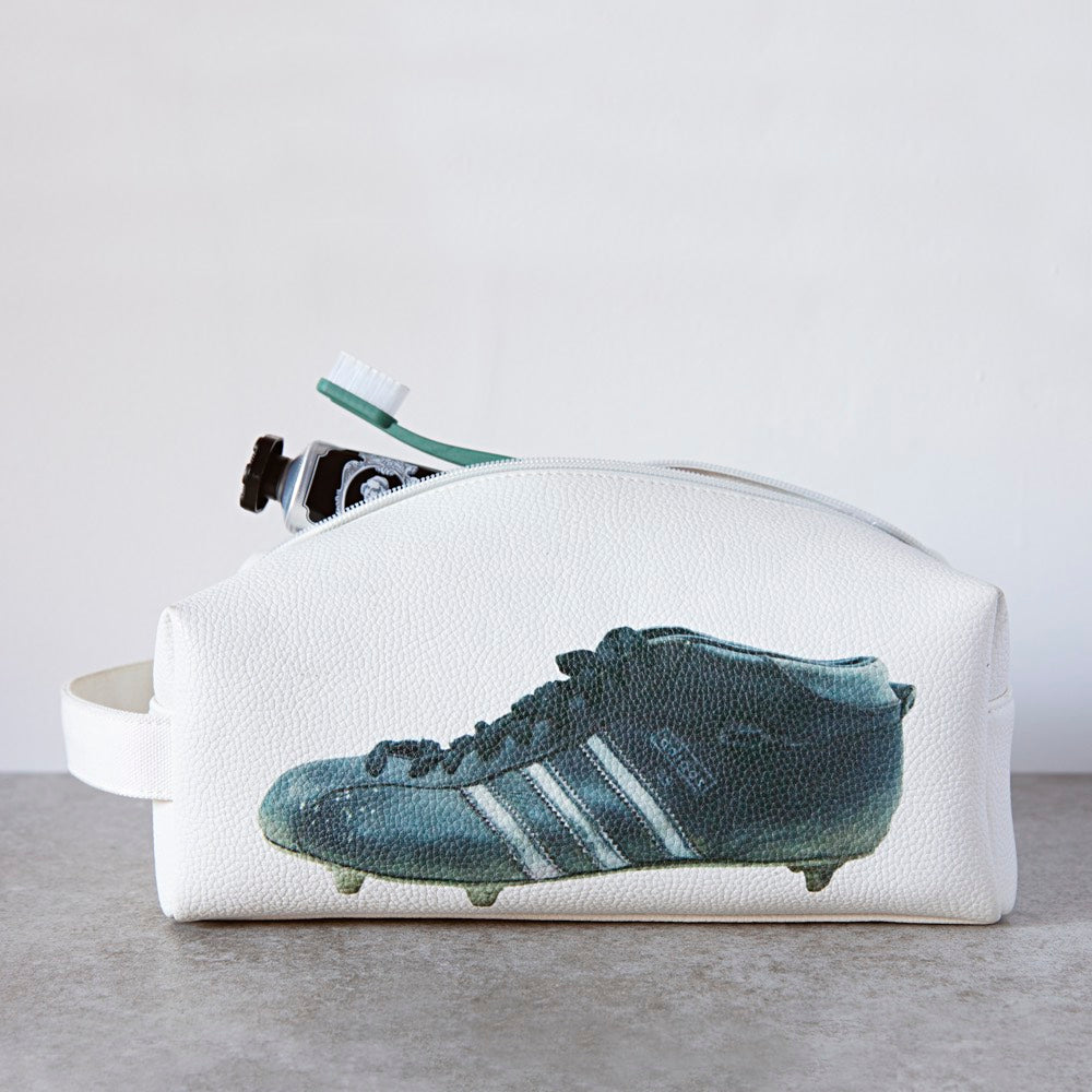 Sporting Nation Men's Wash Bag - Three Stripes Football Boot Avail in Black or White