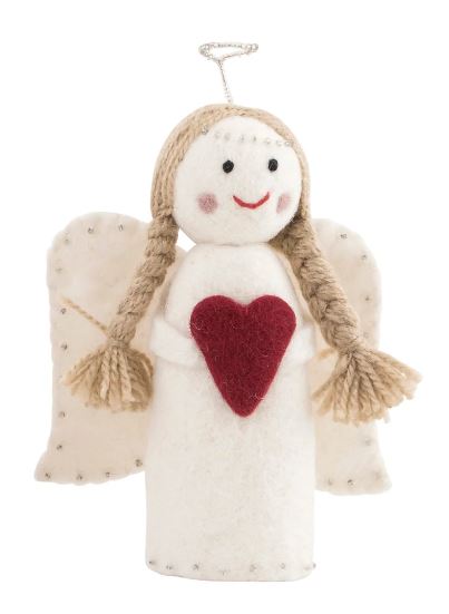 Pashom Angel with heart Christmas tree topper
