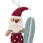 Pashom Santa with red shorts & blue surfboard