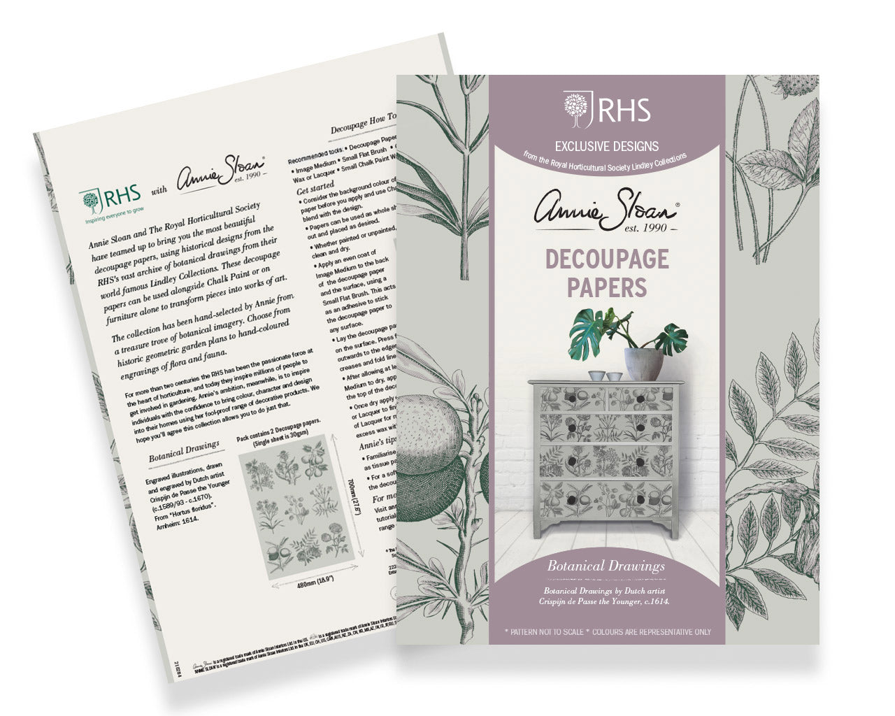 Annie Sloan RHS DECOUPAGE PAPER BOTANICAL DRAWINGS