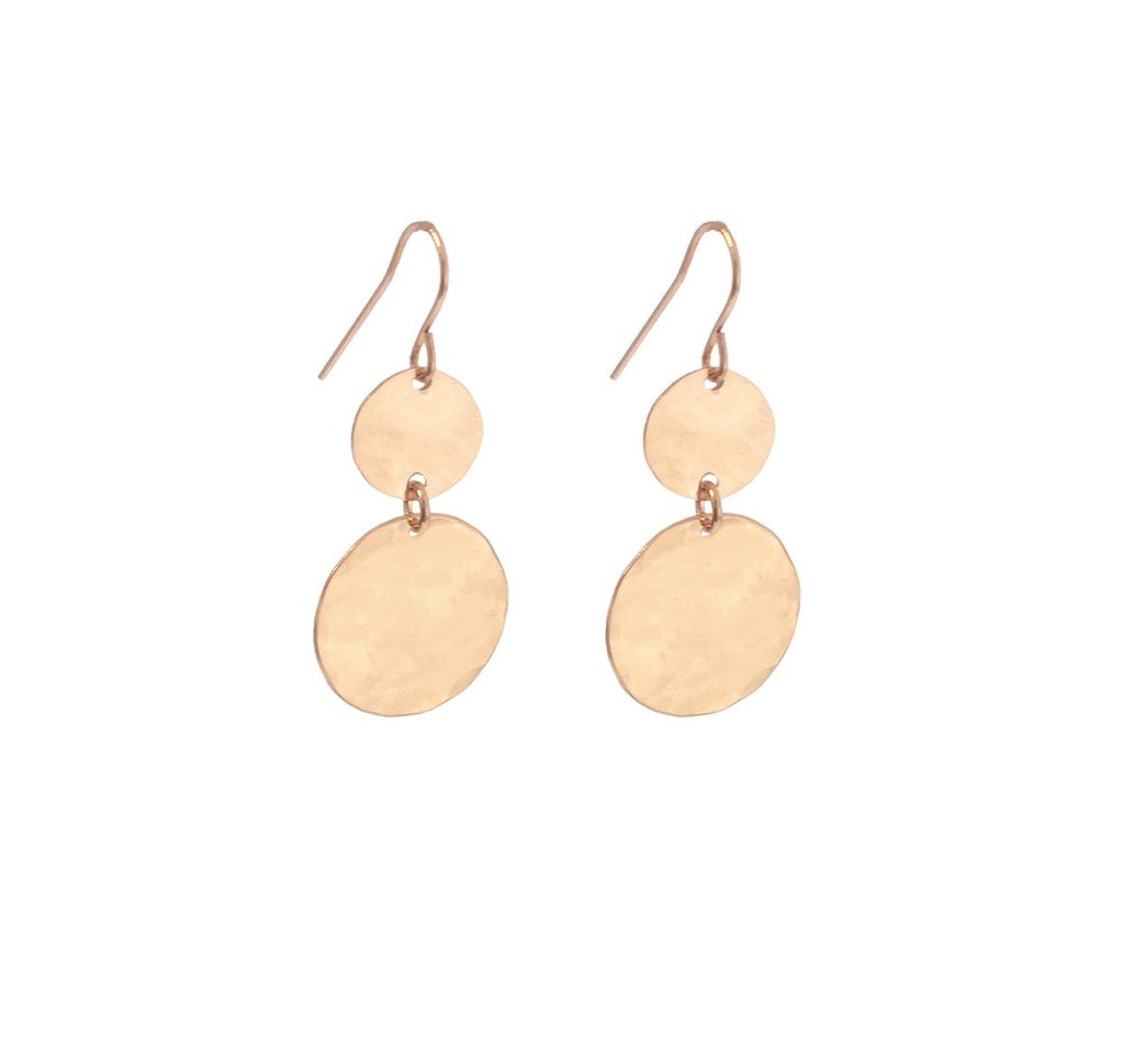 Misuzi Double Mini and Large Disc Earring - Gold, Silver, Rose Gold