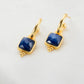 Zafino Ava Earring Gold -Sapphire or Rose Quartz