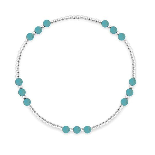 Stones & Silver - SS Ball Bracelet with Turquoise