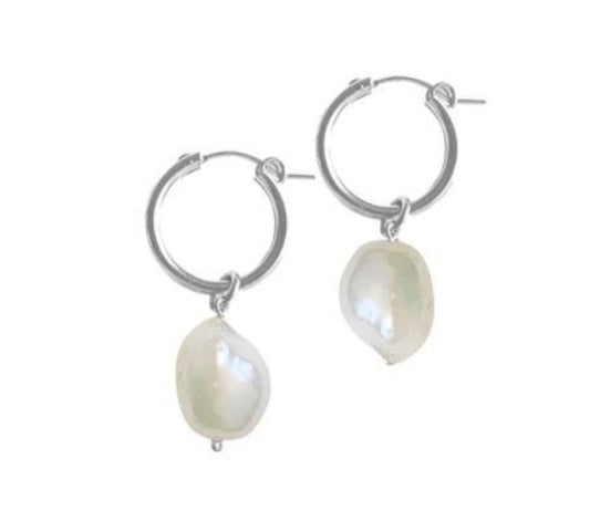 Misuzi Baroque Pearl Paris Hoop Earring - Gold, Silver