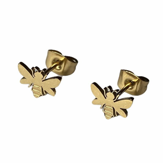 Bee Earring Studs- Silver & Gold