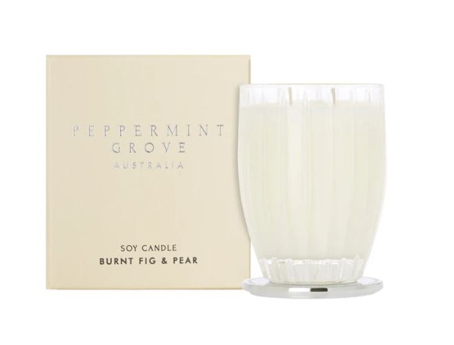 Peppermint Grove Burnt Fig & Pear Soy Candles 370g & 60G