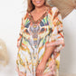 Bohemian Kaftan - Orange & Yellow  Sheer Chiffon style fabric