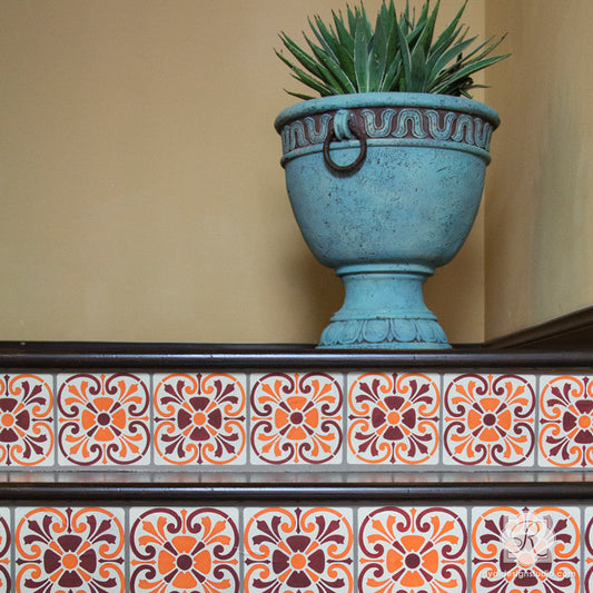 Tuscan Tile Stencil-Royal Design Studio