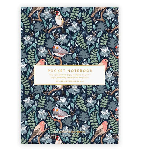 Bespoke Pocket Notebook - Finches (Lined)