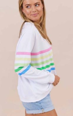 Jovie Forever Sweater -White/Stripes