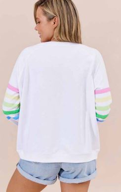 Jovie Forever Sweater -White/Stripes