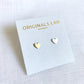 Heart Earrings Studs - Silver or Gold