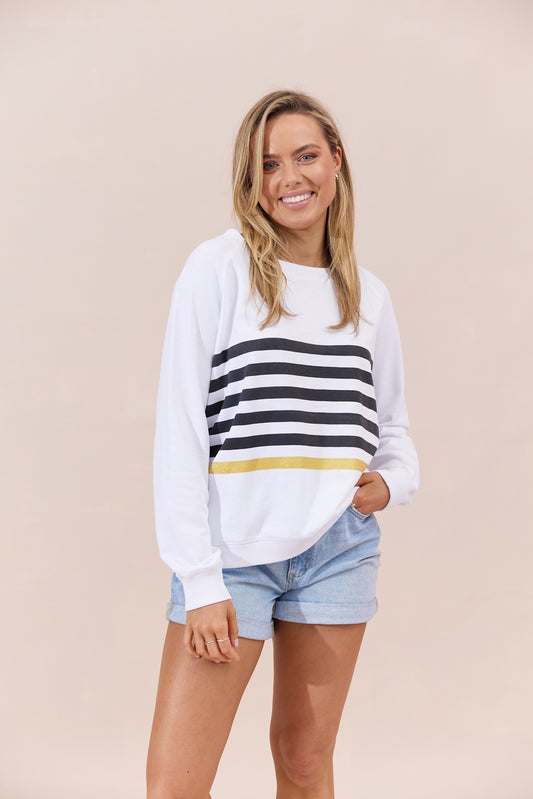 Jovie Bally Sweater -White/Stripes