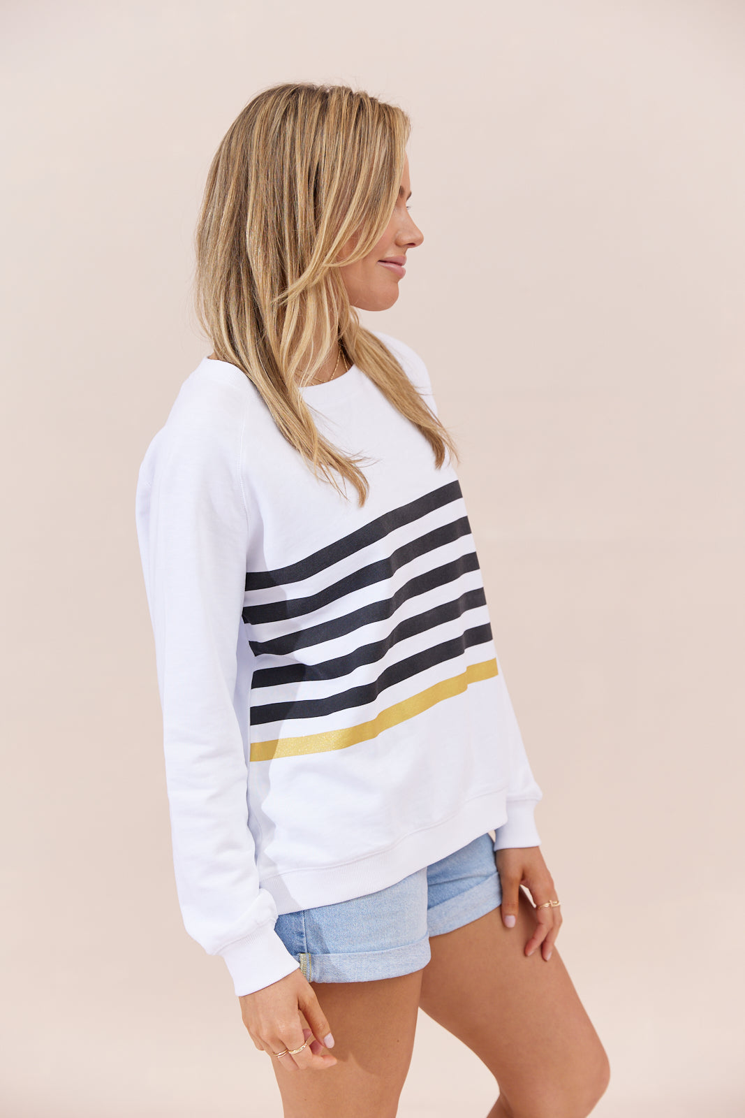 Jovie Bally Sweater -White/Stripes