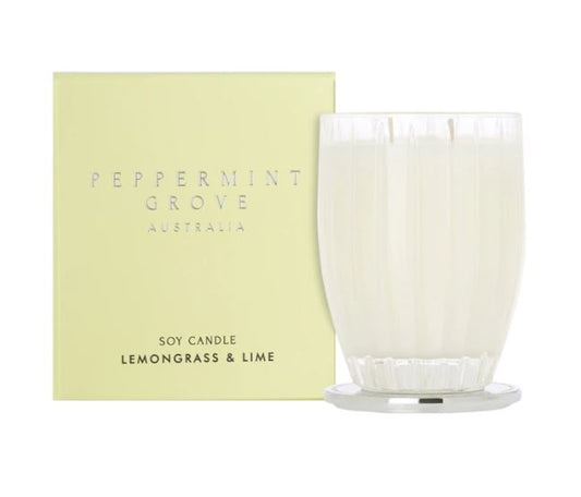 Peppermint Grove Lemongrass & Lime Soy candle 370g & 60G