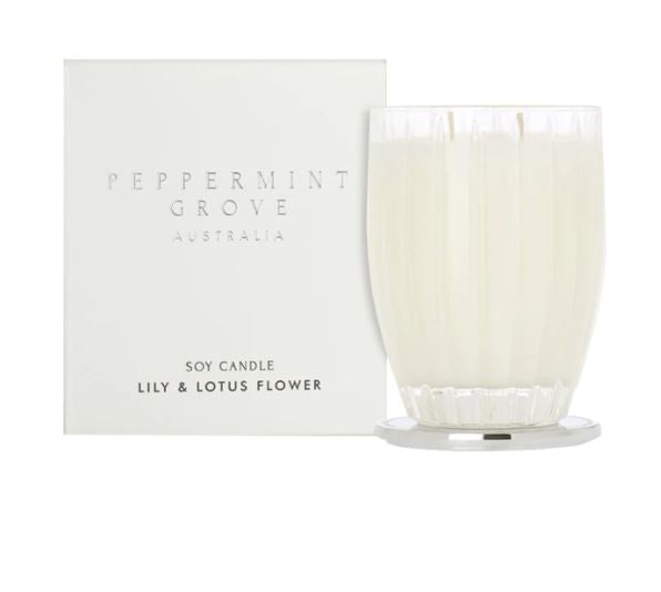 Peppermint Grove Lily & Lotus Flower Soy Candles 370g & 60G