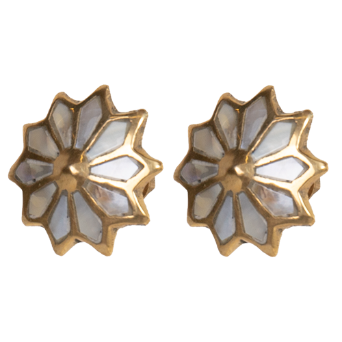 Flower Mother of Pearl & Brass Knob