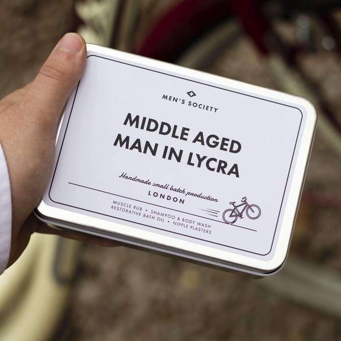Little Global Middle Aged Man in Lycra Kit