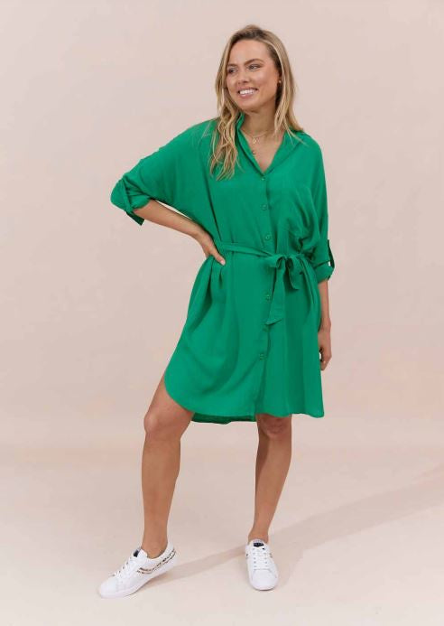 Jovie Mykonos Shirt Dress - Green