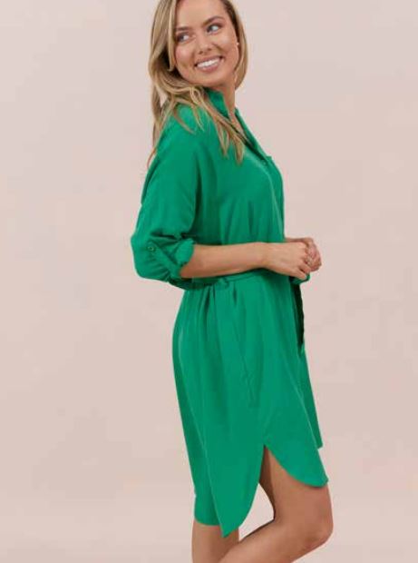 Jovie Mykonos Shirt Dress - Green