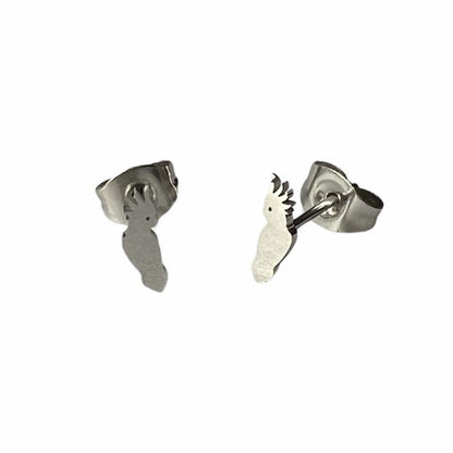 Iconic Australian Cockatoo  Earring Studs -Silver & Gold