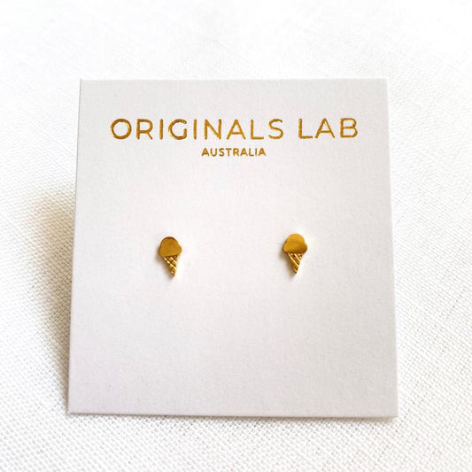 Icecream Earring Studs - Silver Or Gold