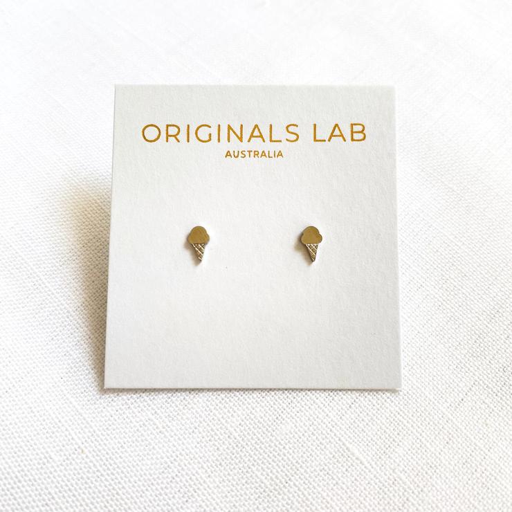 Icecream Earring Studs - Silver Or Gold