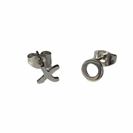 Kisses and Hugs Earring Studs - Silver & Gold