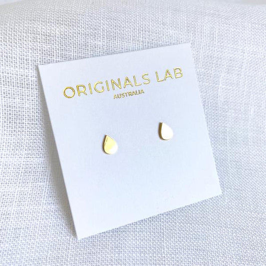 Classic Rain Drop Earring Studs-Silver & Gold